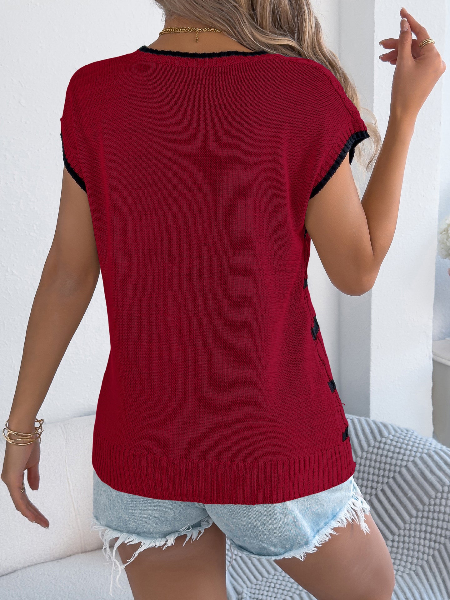 Self Design Striped Top