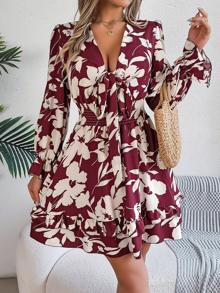 Puff Sleeve Fit & Flare Floral Dress