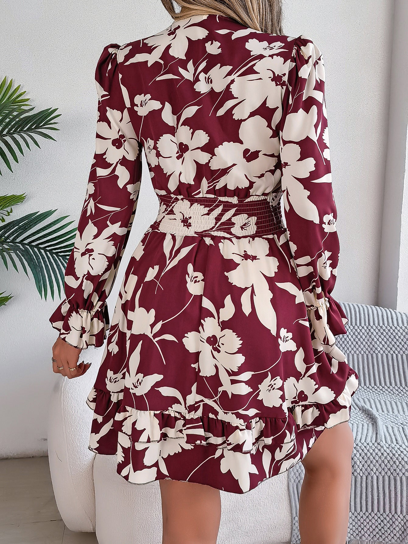 Puff Sleeve Fit & Flare Floral Dress