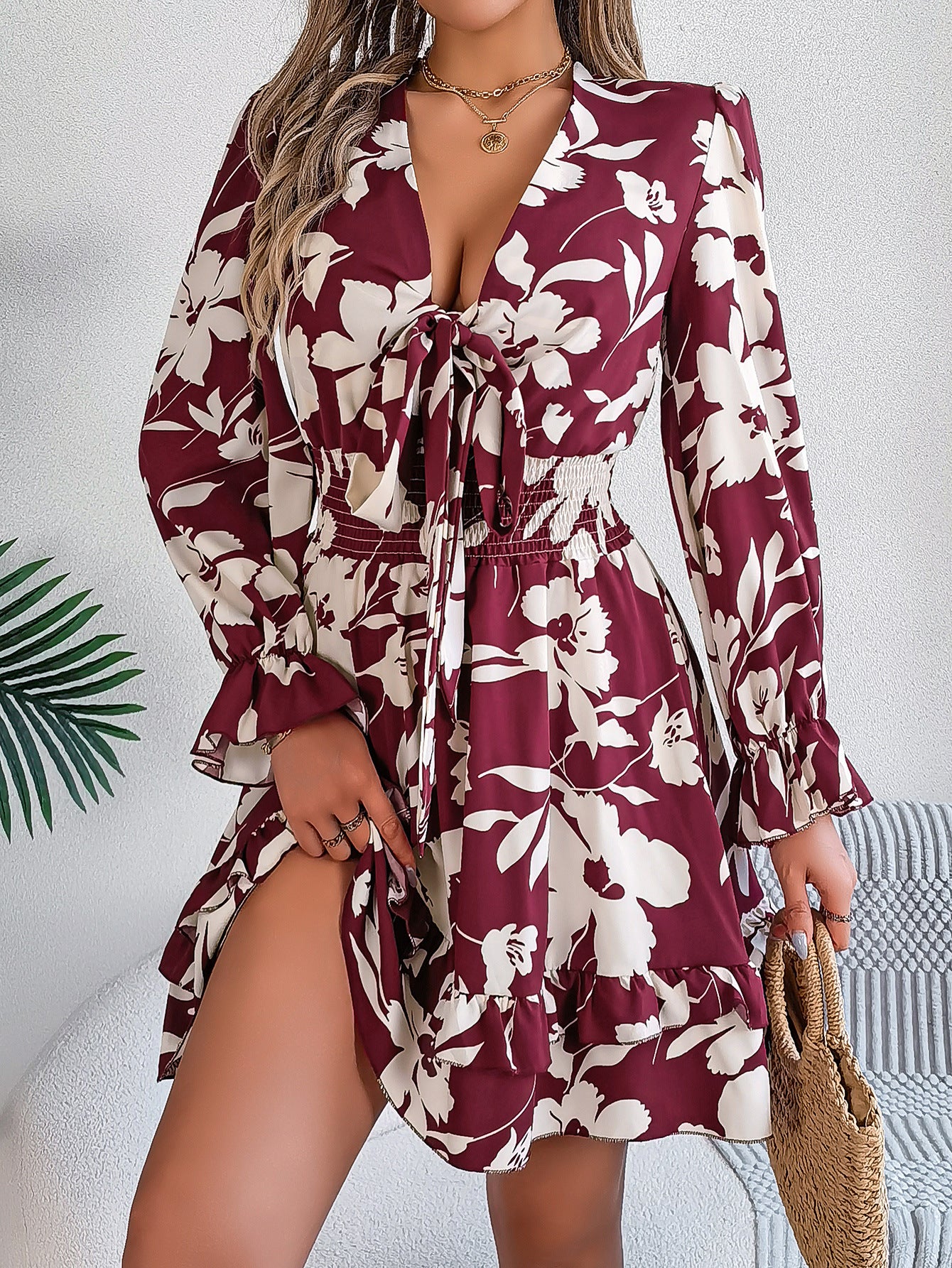 Puff Sleeve Fit & Flare Floral Dress