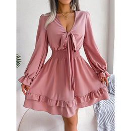 Long Sleeves Fit & Flare Mini Dress