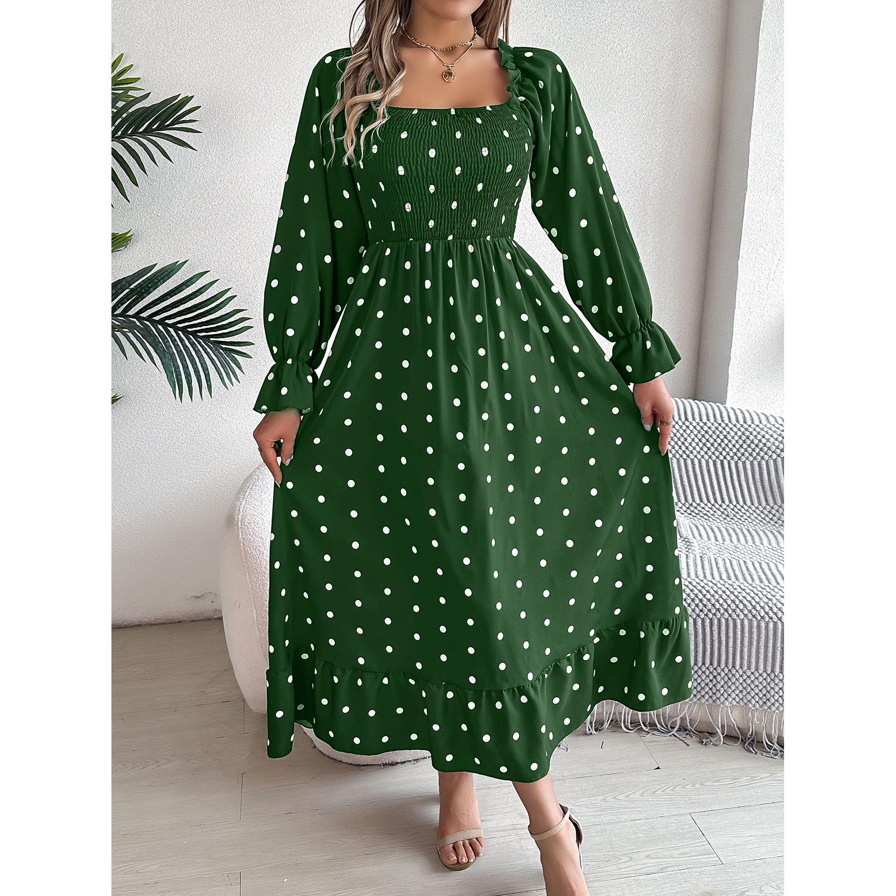 Polka Dot Fit & Flare Midi Dress