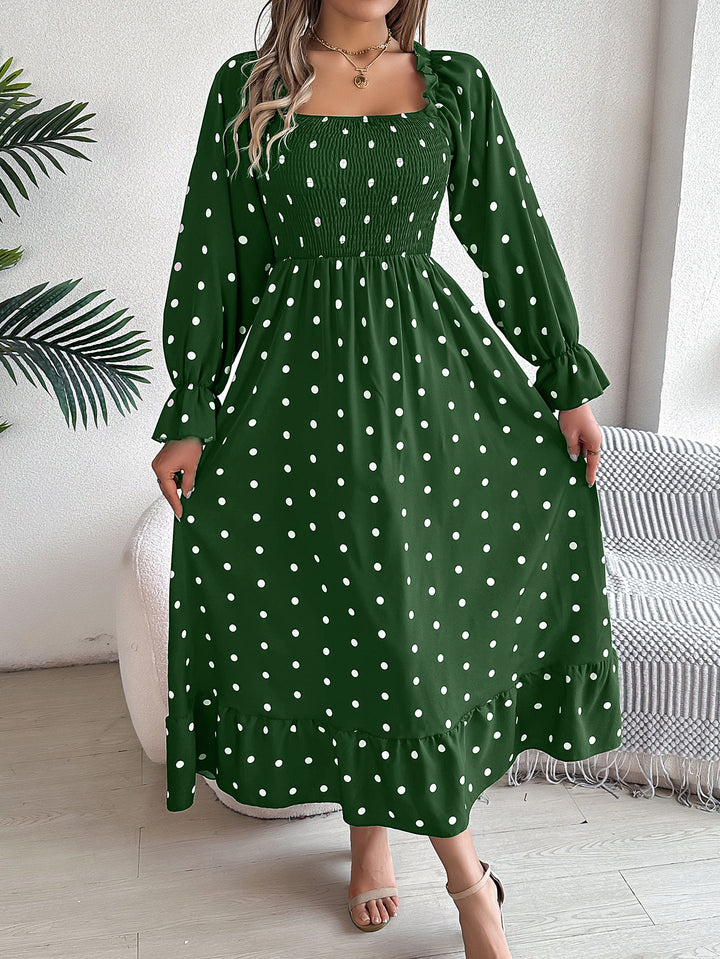 Polka Dot Fit & Flare Midi Dress