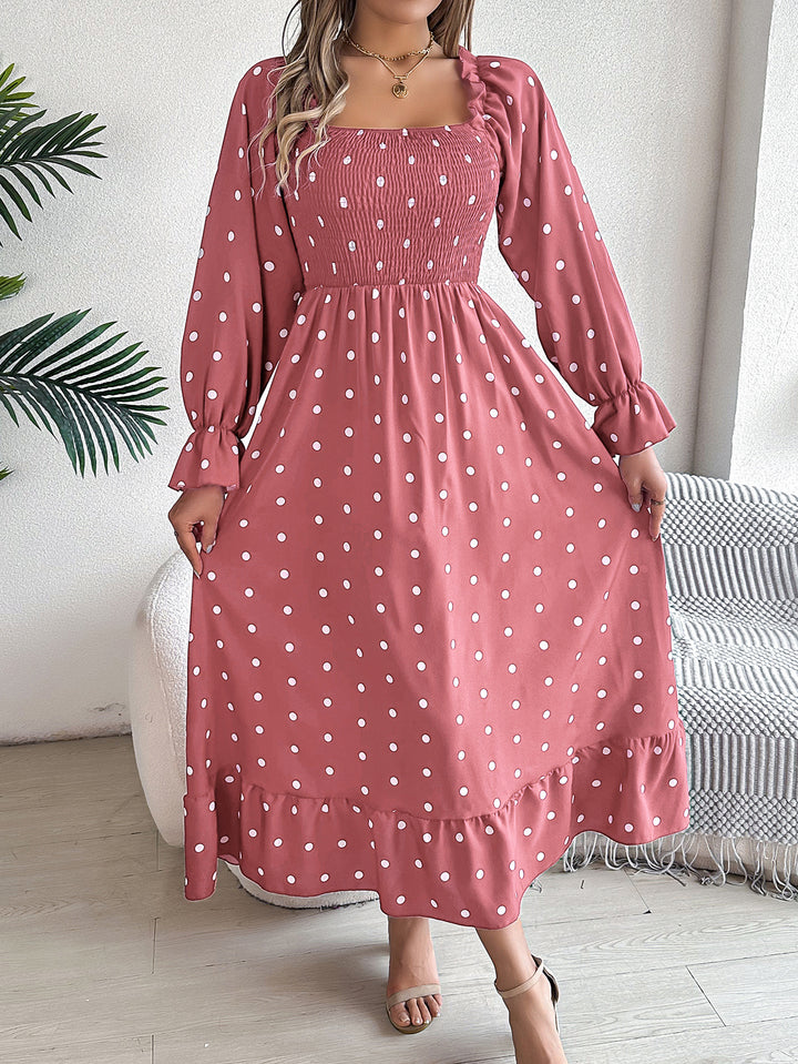Pink Polka Dot Maxi Dress