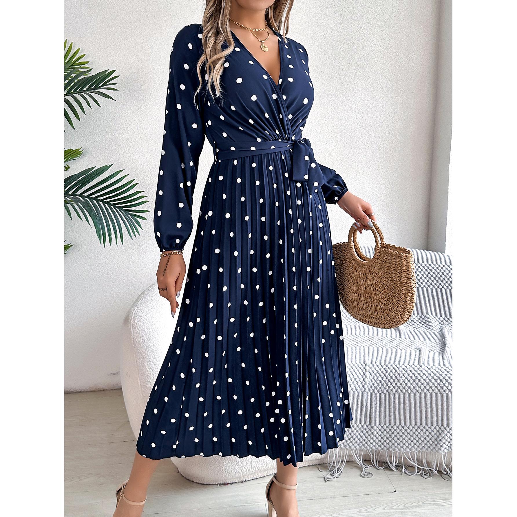 Polka Dot Midi Wrap Dress