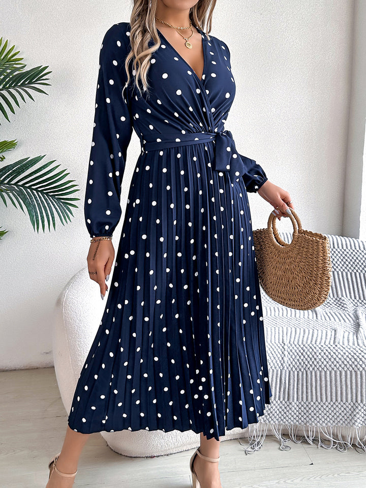 Polka Dot Midi Wrap Dress