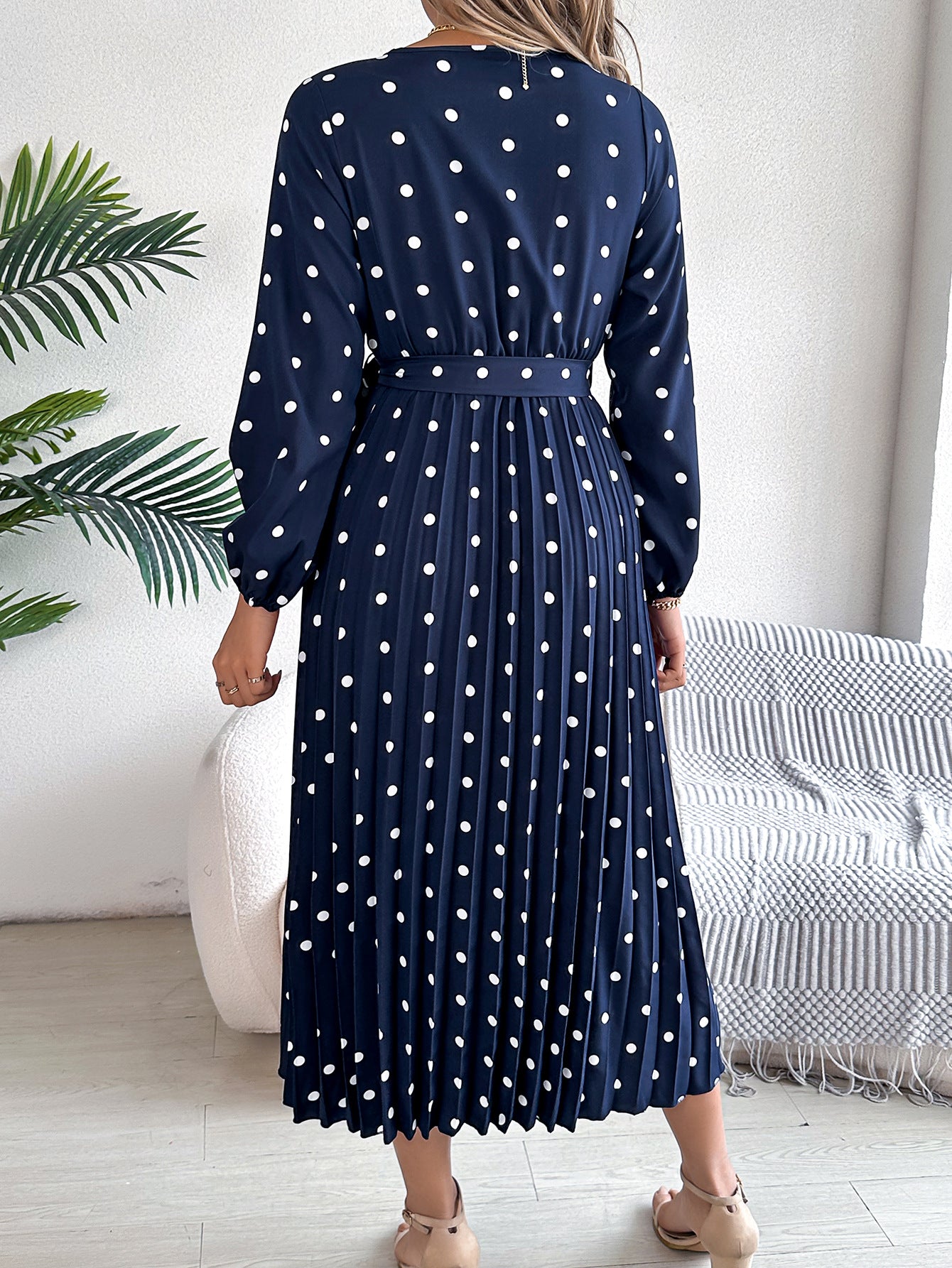 Polka Dot Midi Wrap Dress