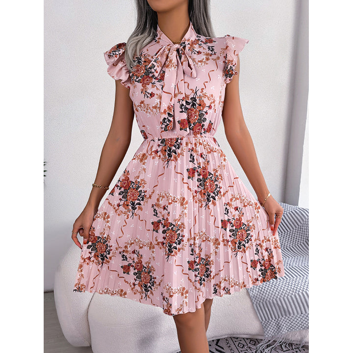 Pink Floral Printed Fit & Flare Dress