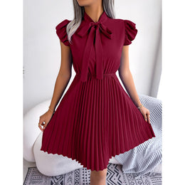 Puff Sleeve A-Line Midi Dress