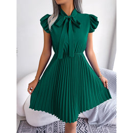 Puff Sleeve A-Line Midi Dress