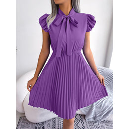 Puff Sleeve A-Line Midi Dress