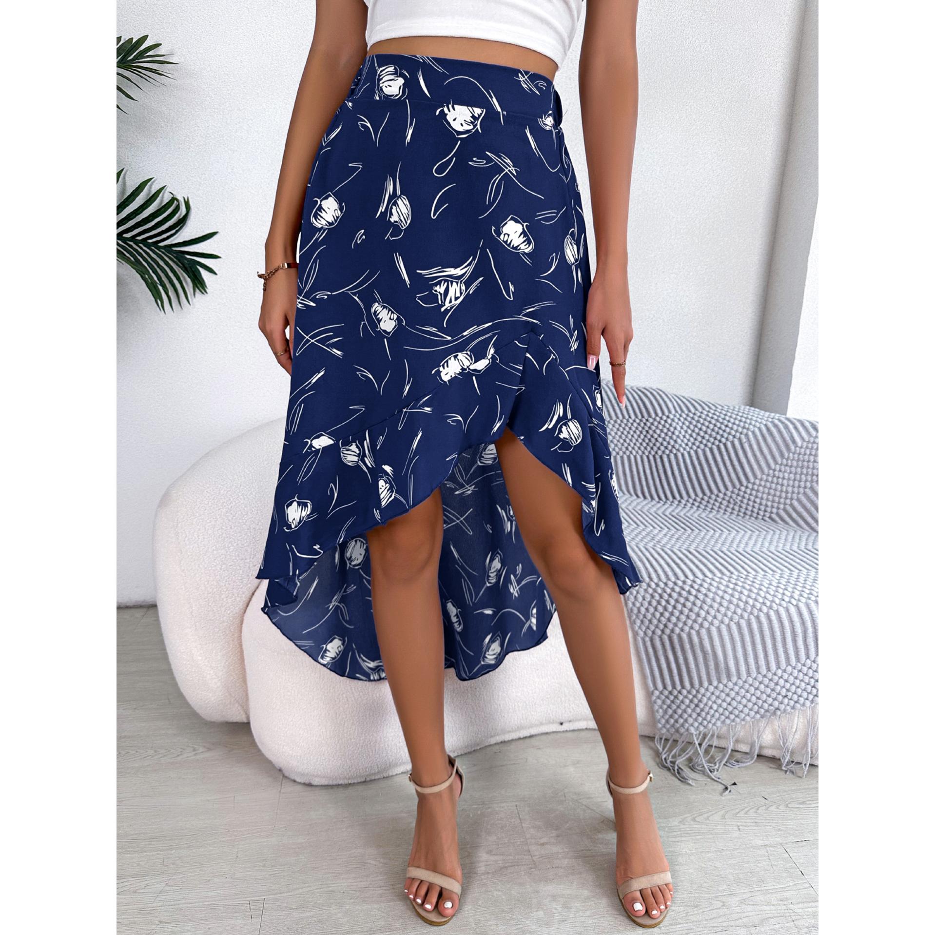 Printed Wrap Skirt