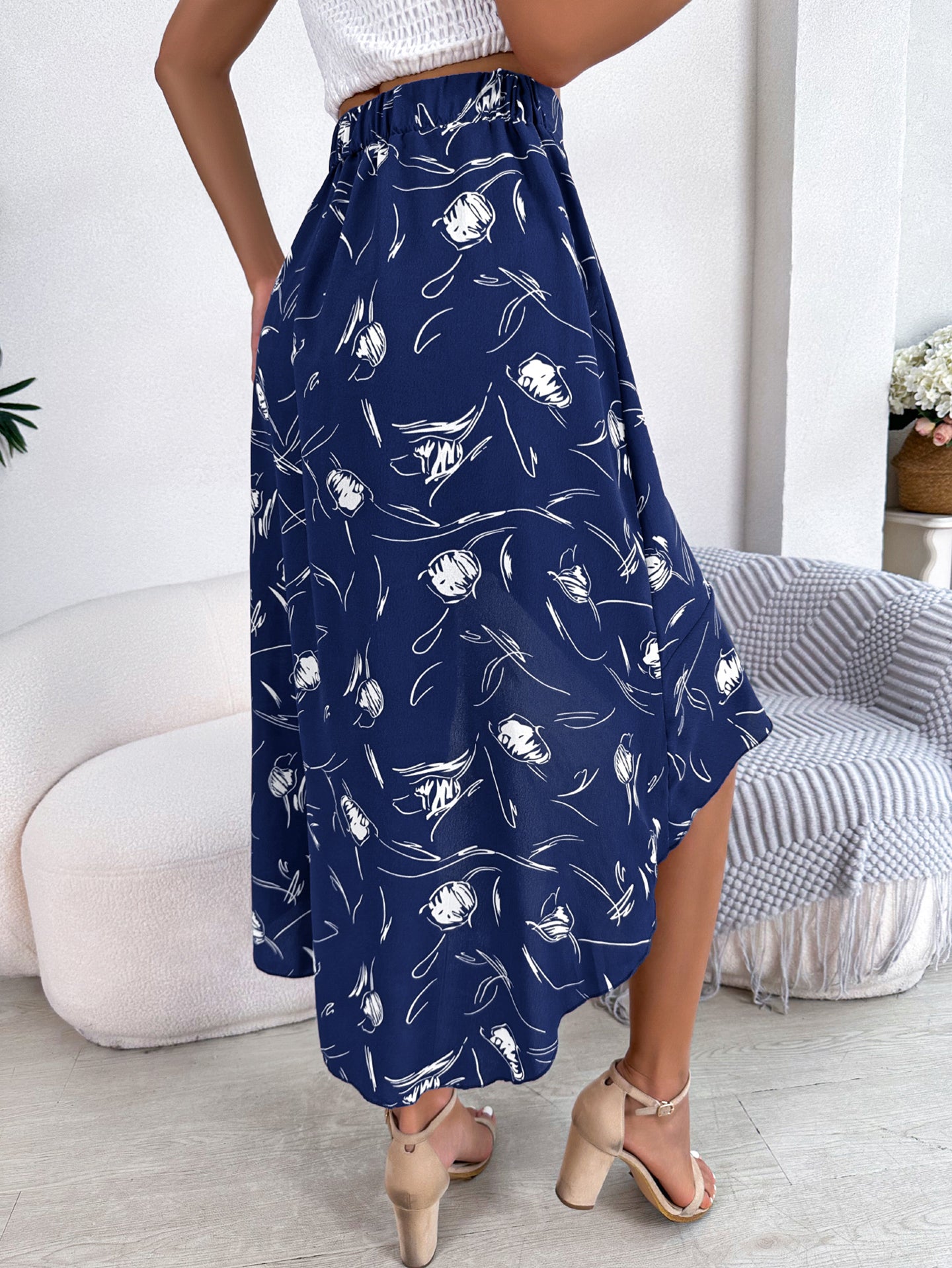 Printed Wrap Skirt