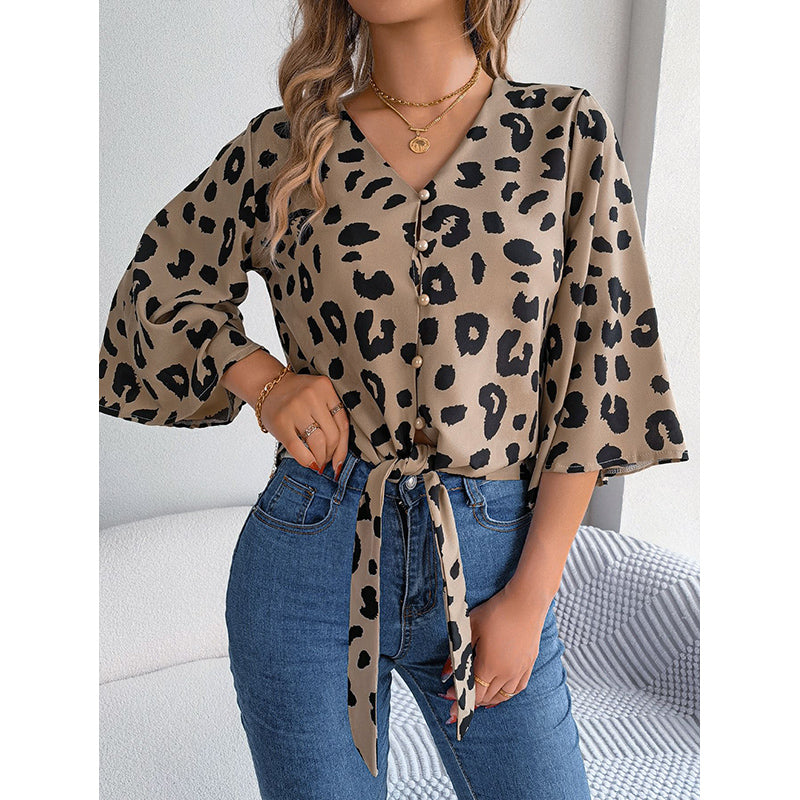 Beige Animal Printed Casual Shirt