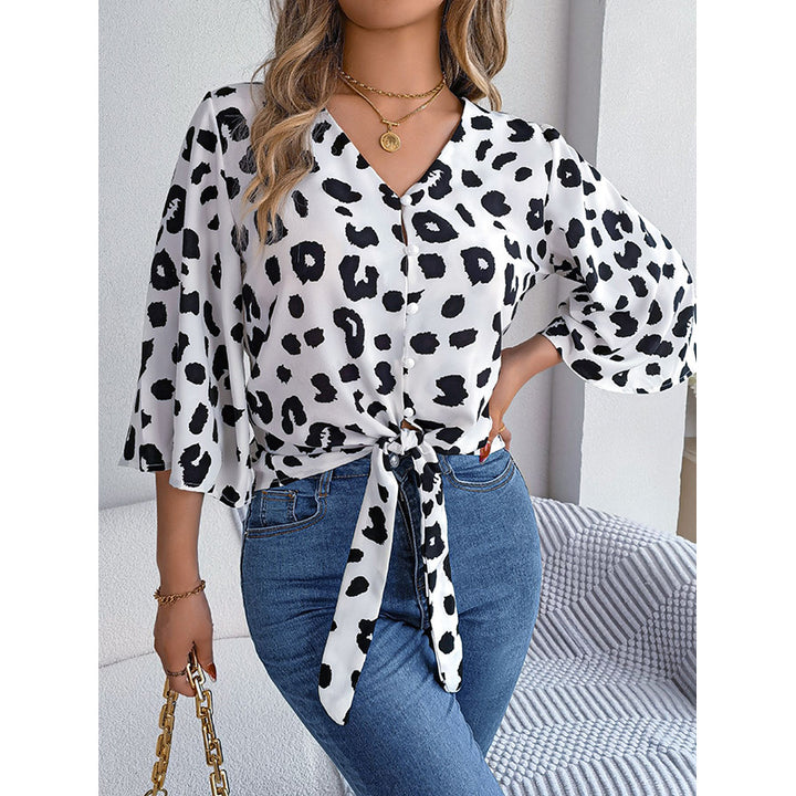 White Animal Printed Casual Shirt