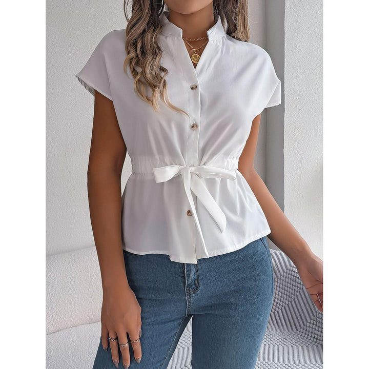 Mandarin Collar Shirt Style Top