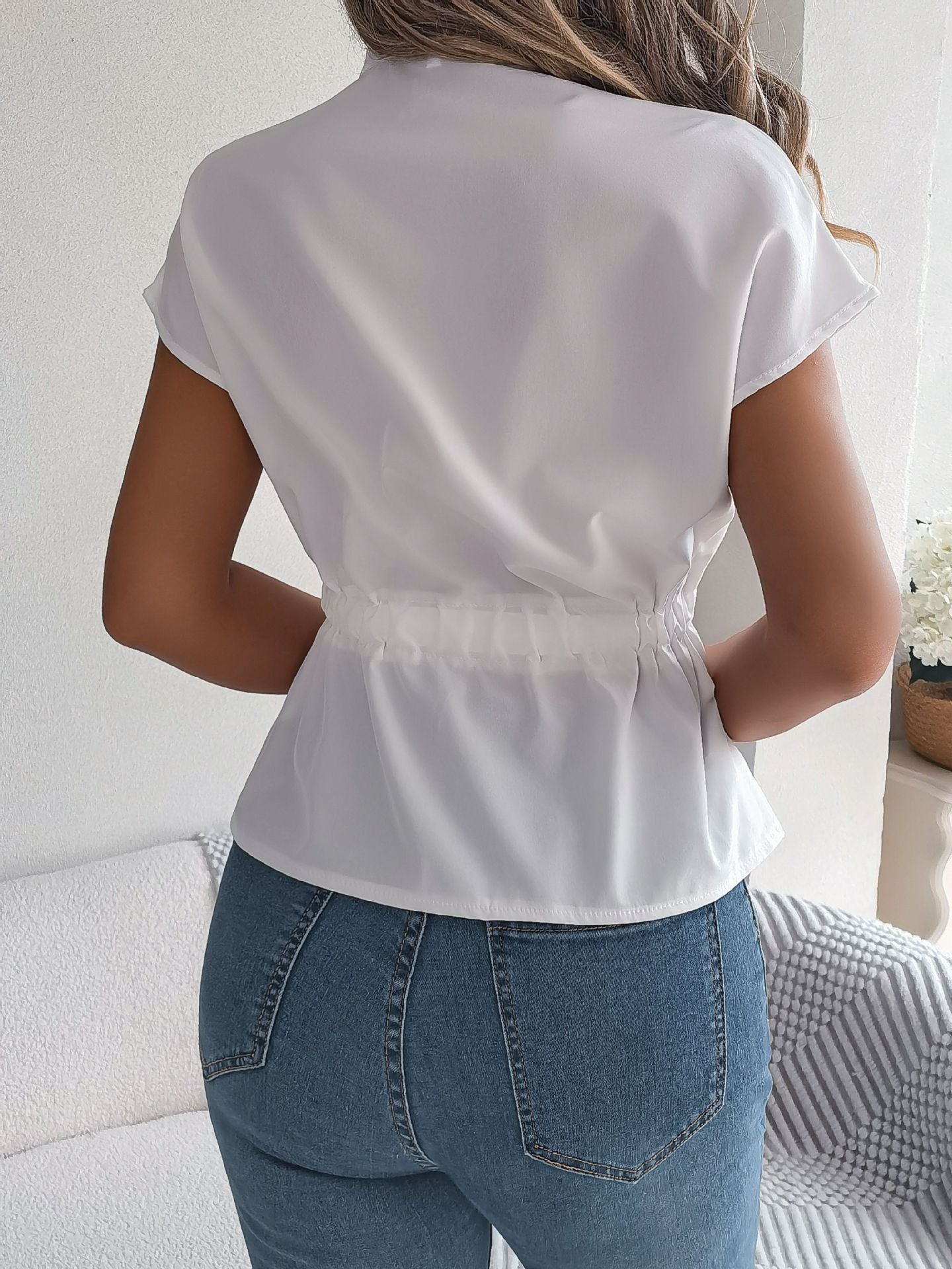Mandarin Collar Shirt Style Top
