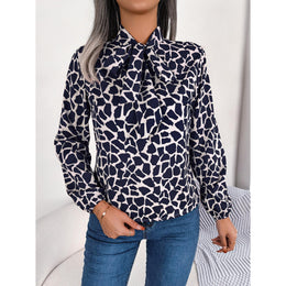 Printed Tie-Up Neck Top