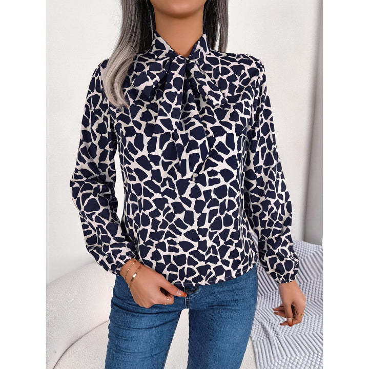 Printed Tie-Up Neck Top