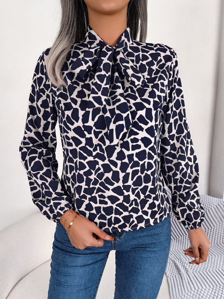 Printed Tie-Up Neck Top