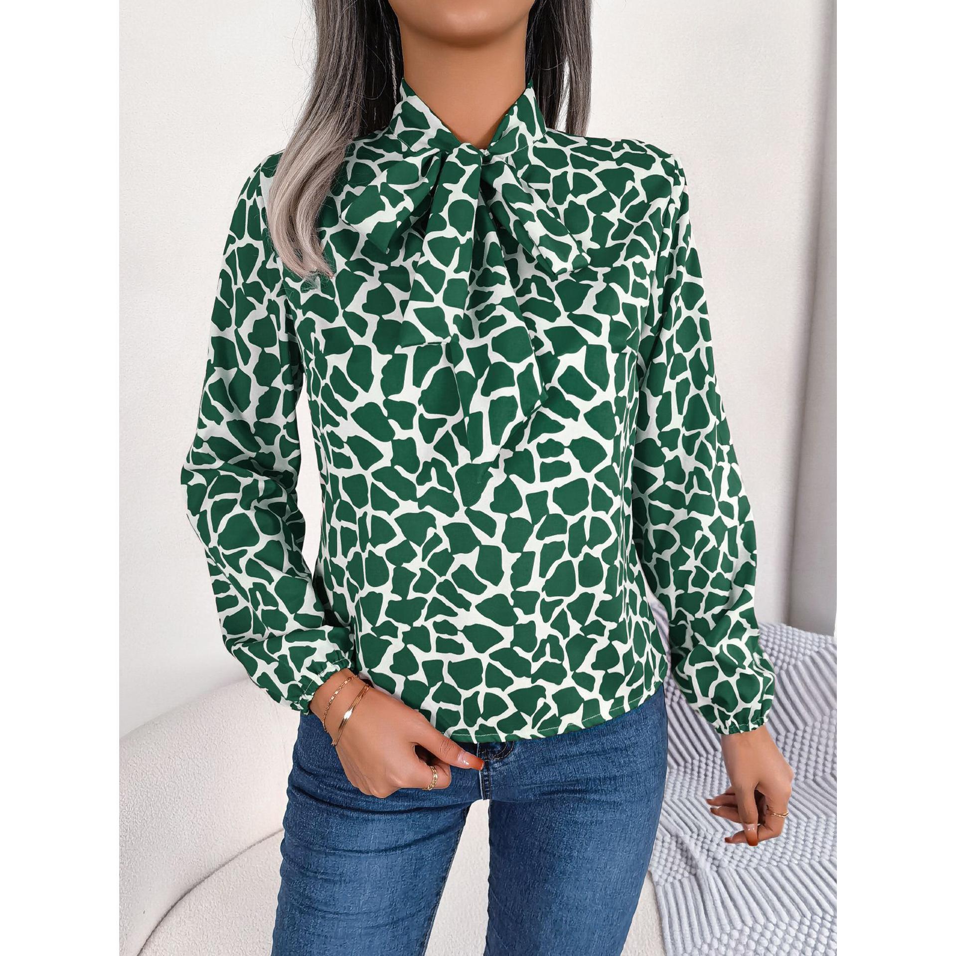 Women Abstract Scarf Neck Top