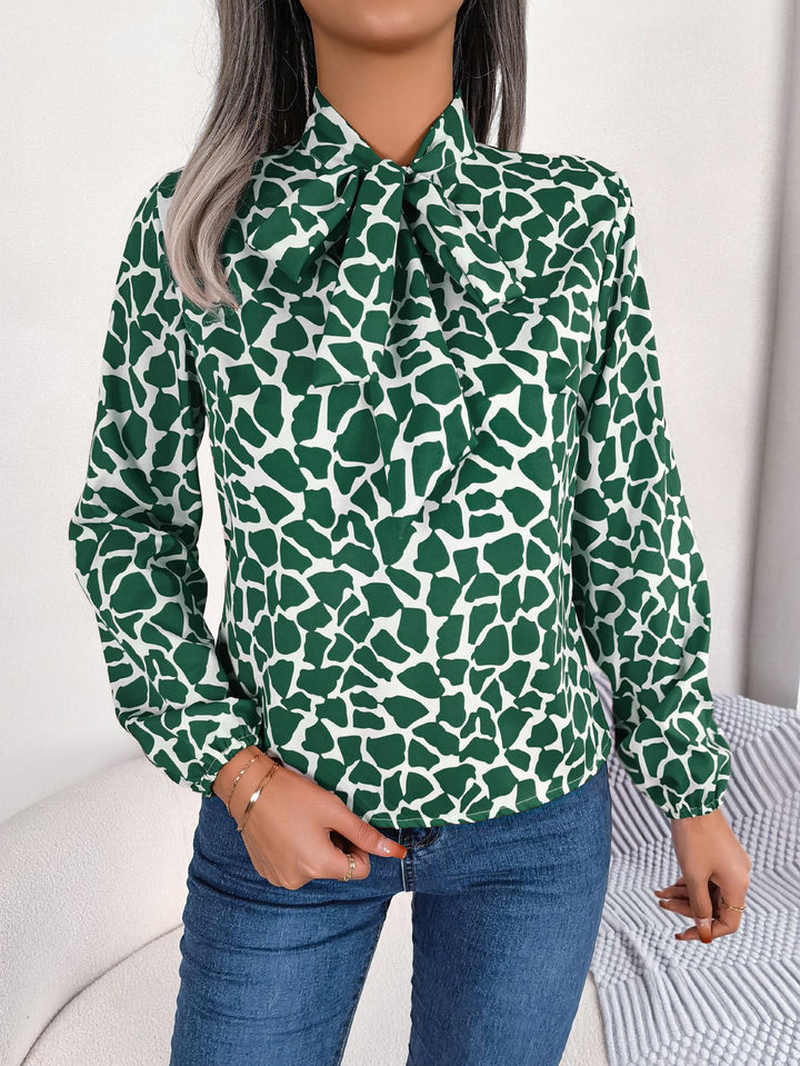 Women Abstract Scarf Neck Top