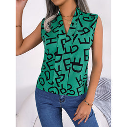 Typography Print Sleeveless Top
