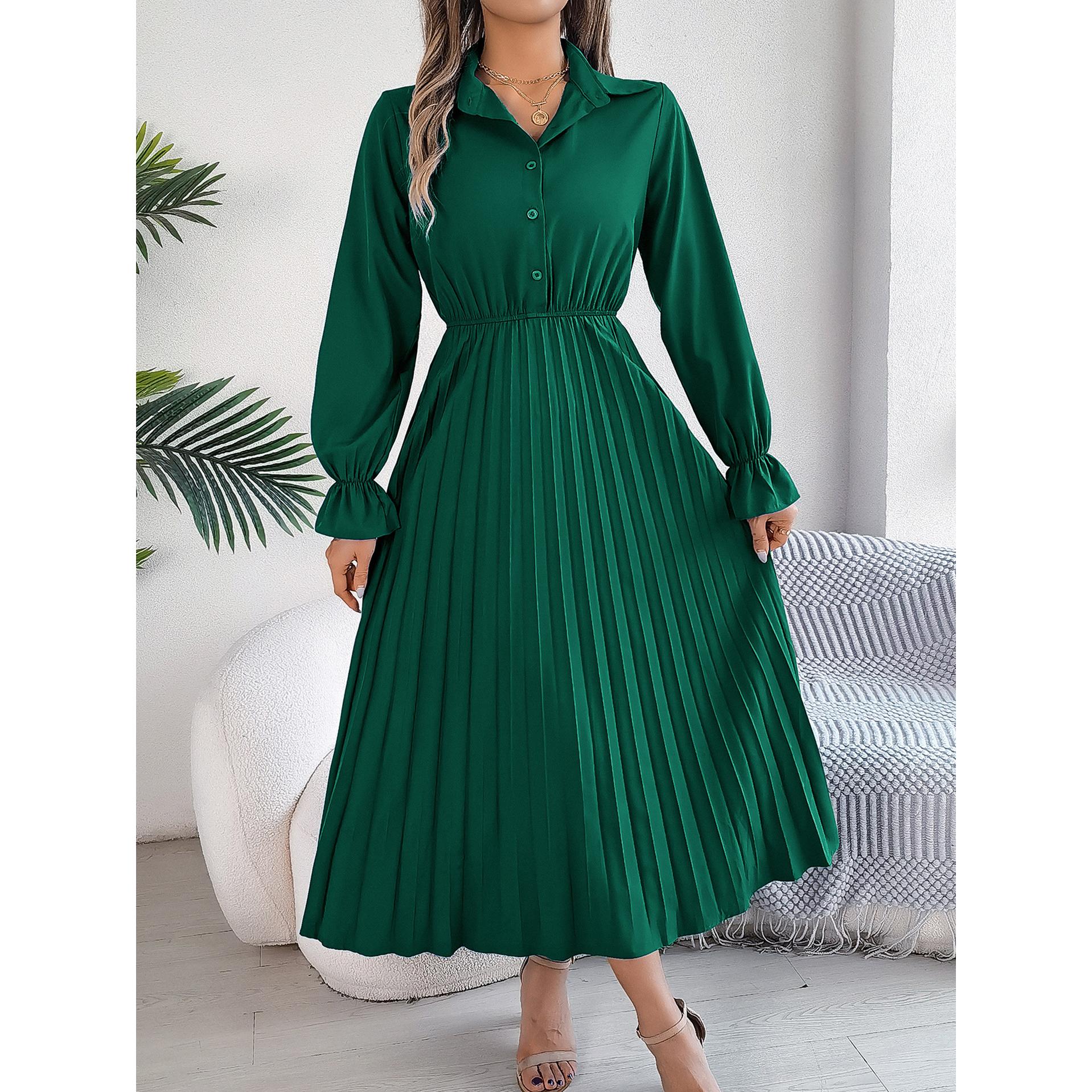 Pleated A-Line Maxi Dress