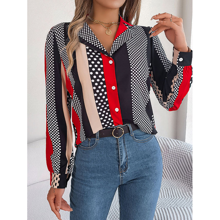 Red Polka Dot Printed Casual Shirt