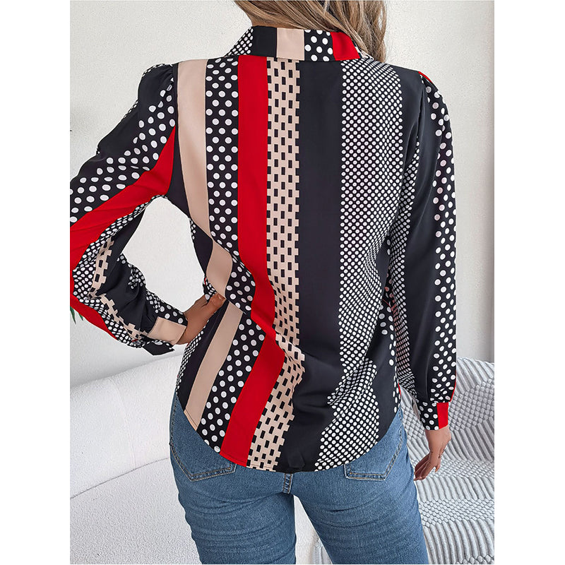 Red Polka Dot Printed Casual Shirt
