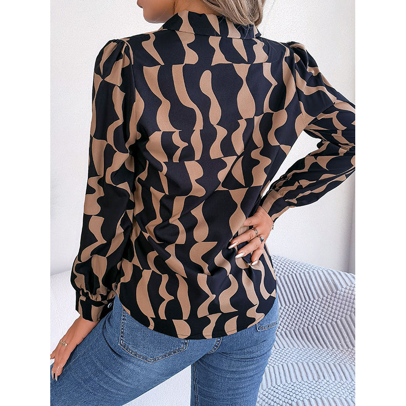 Black & Brown Abstract Printed Casual Shirt