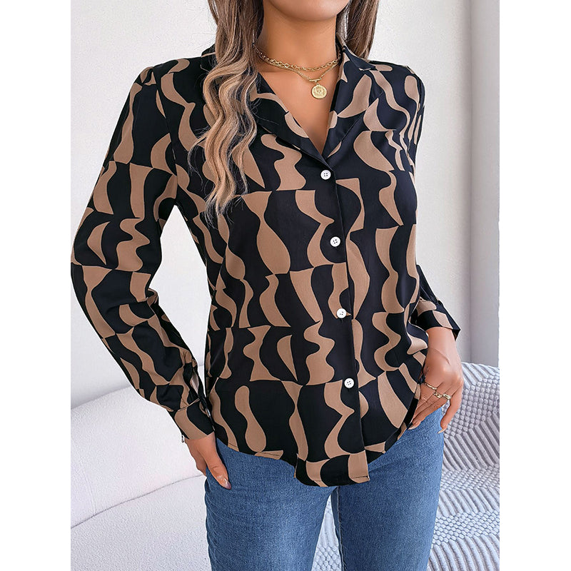 Black & Brown Abstract Printed Casual Shirt