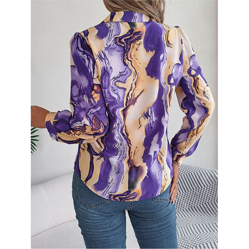 Purple & Beige Abstract Printed Casual Shirt
