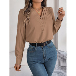 Women Solid V-Neck Top