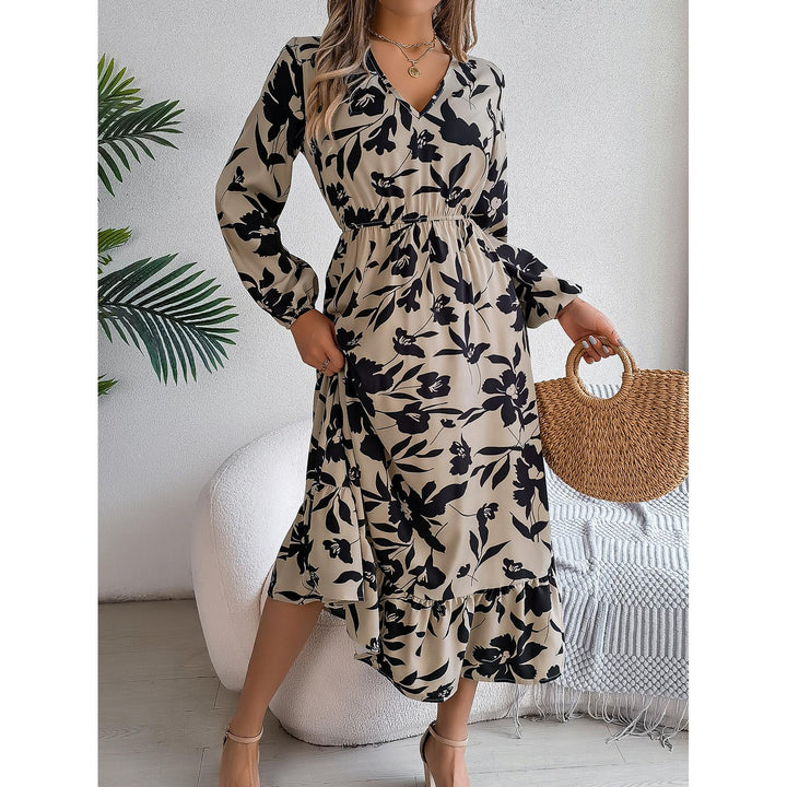Floral Print A-Line Midi Dress