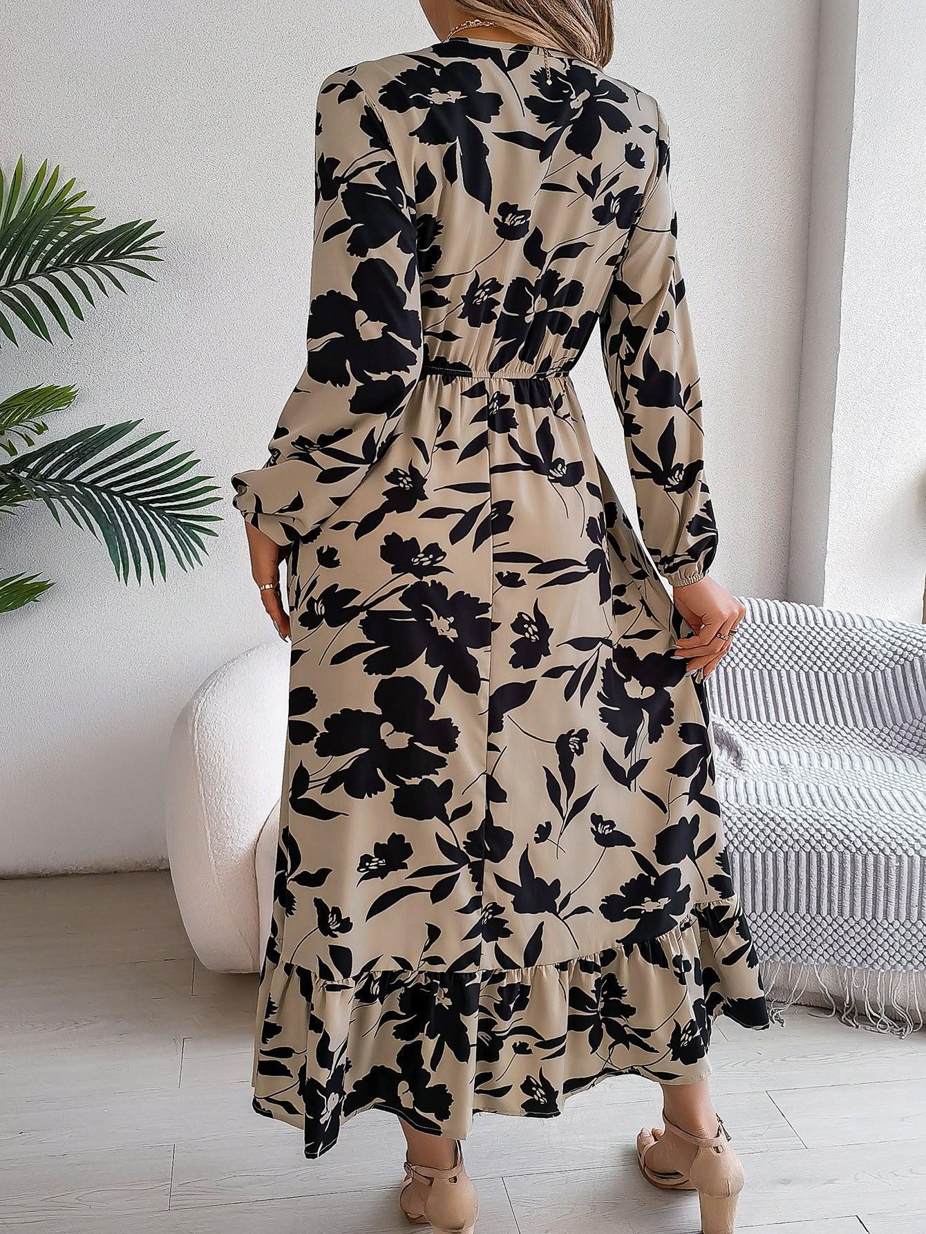 Floral Print A-Line Midi Dress