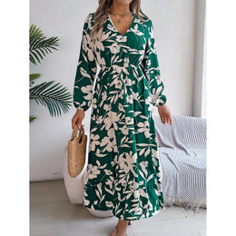 Puff Sleeve Fit & Flare Midi Dress