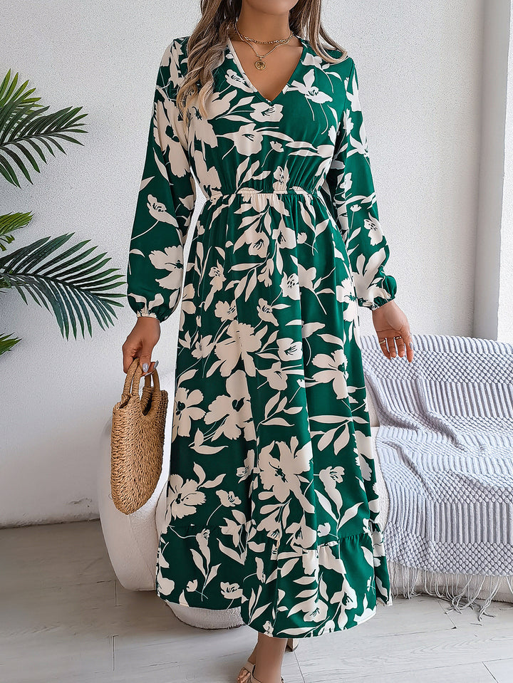 Puff Sleeve Fit & Flare Midi Dress