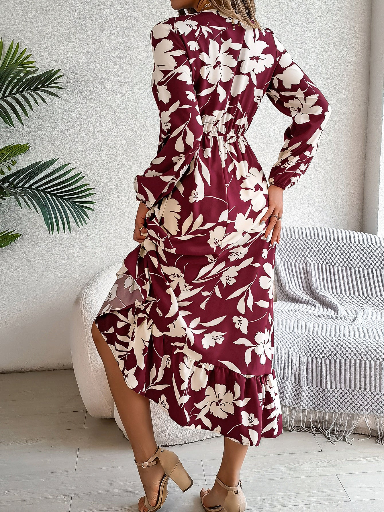 Floral Printed Georgette Midi Dress