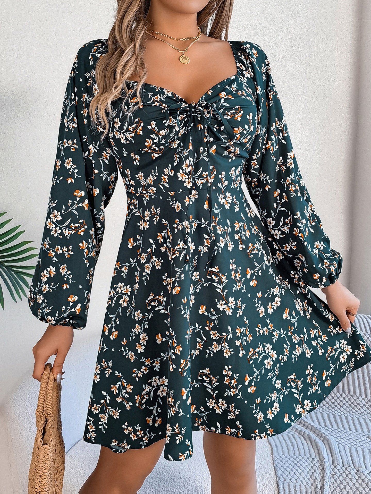 Women Printed A-Line Mini Dress