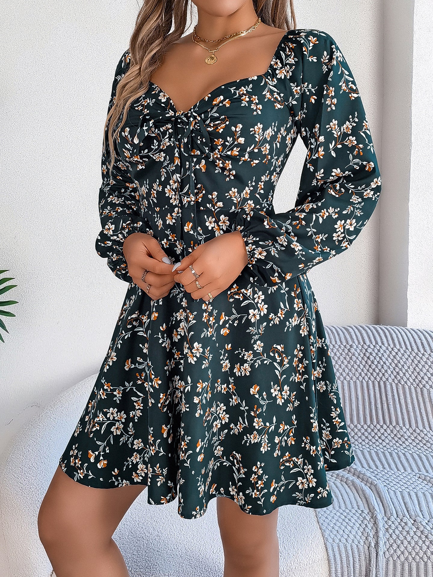 Women Printed A-Line Mini Dress
