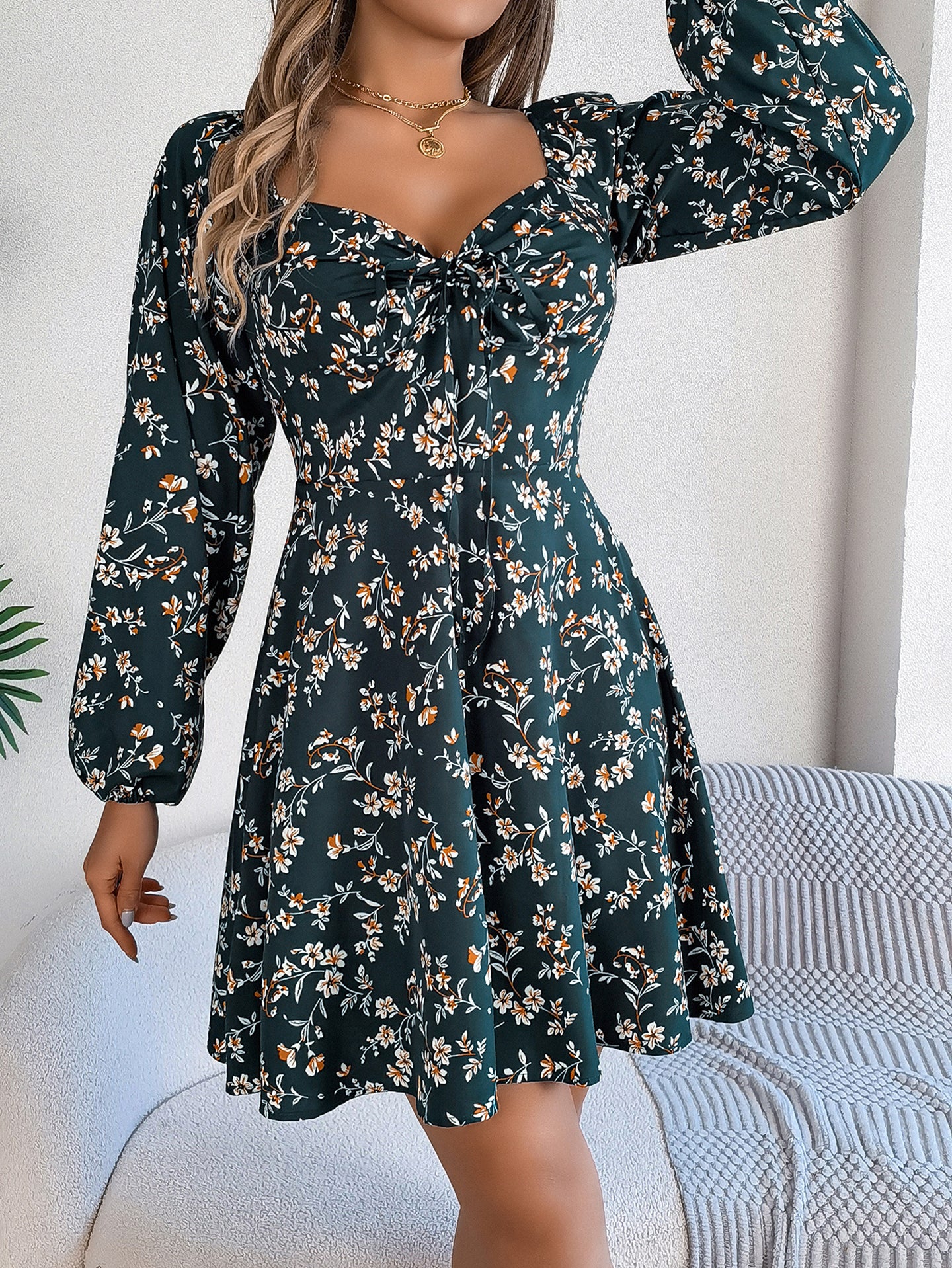Women Printed A-Line Mini Dress