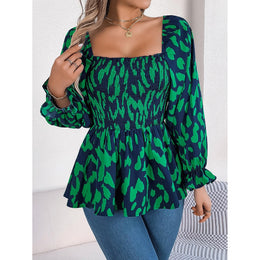 Women Abstract Printed Square Neck Top