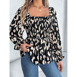 Women Abstract Printed Square Neck Top
