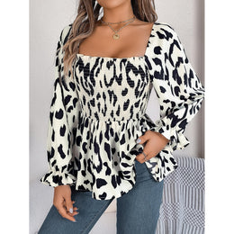 Women Abstract Printed Square Neck Top