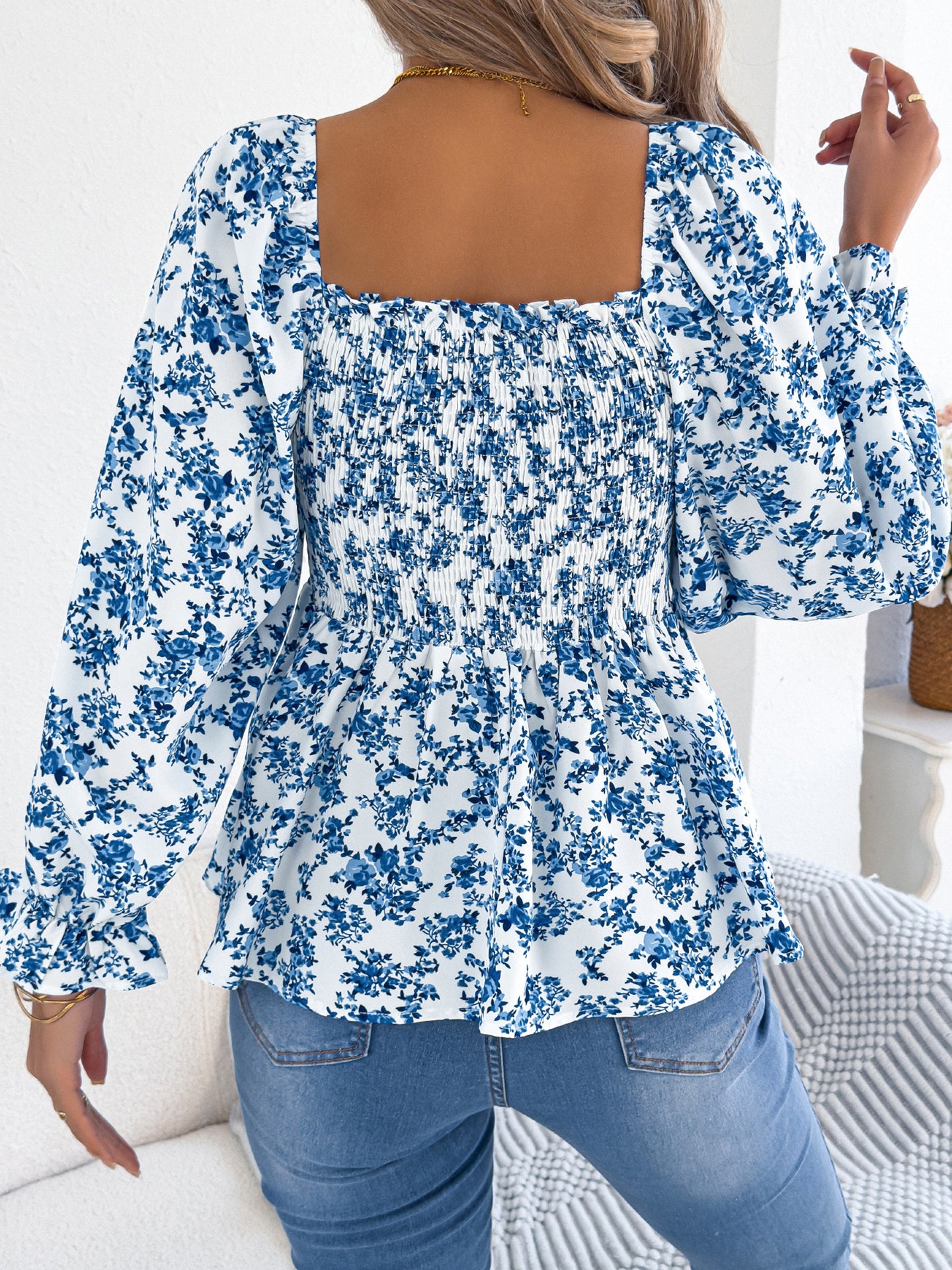Printed Peplum Top