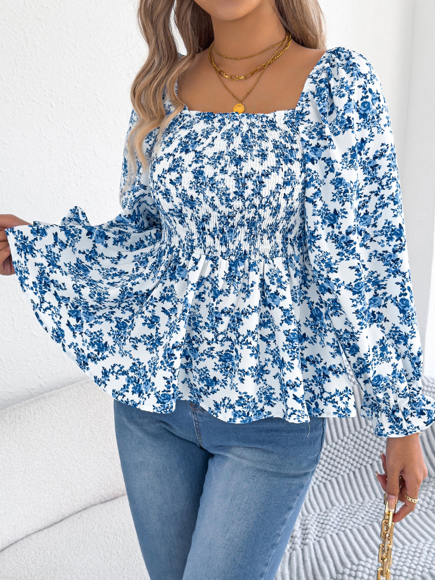 Printed Peplum Top