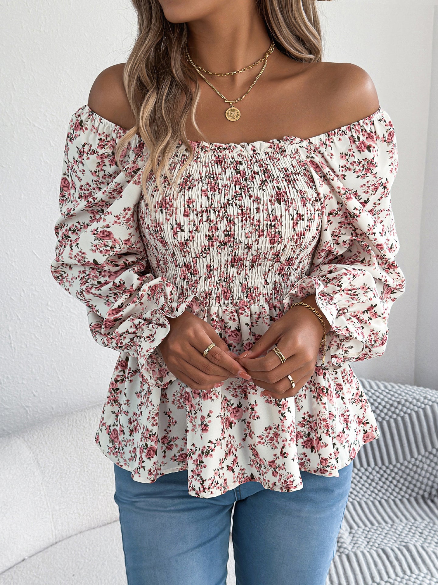 Printed Peplum Top