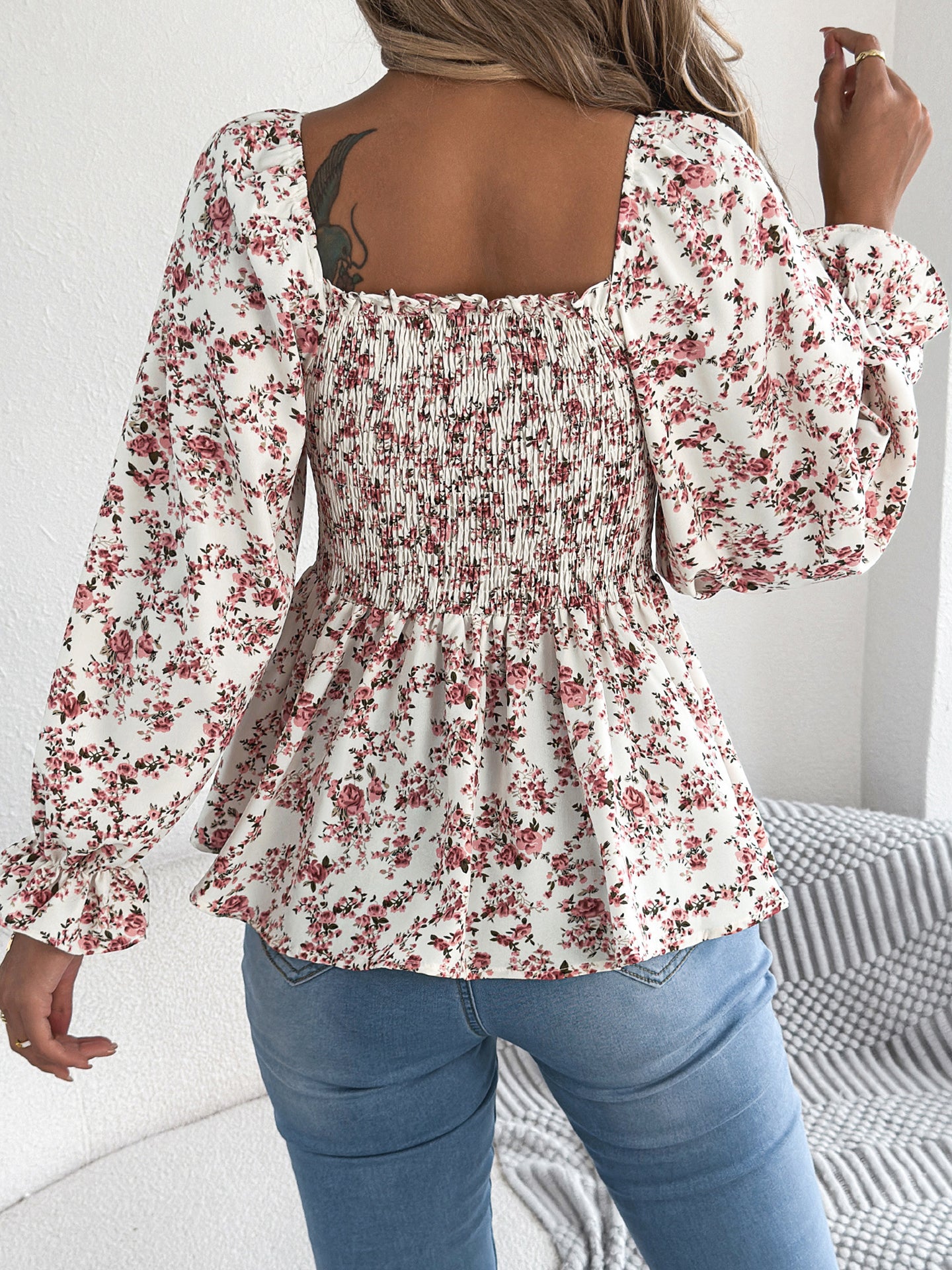 Printed Peplum Top