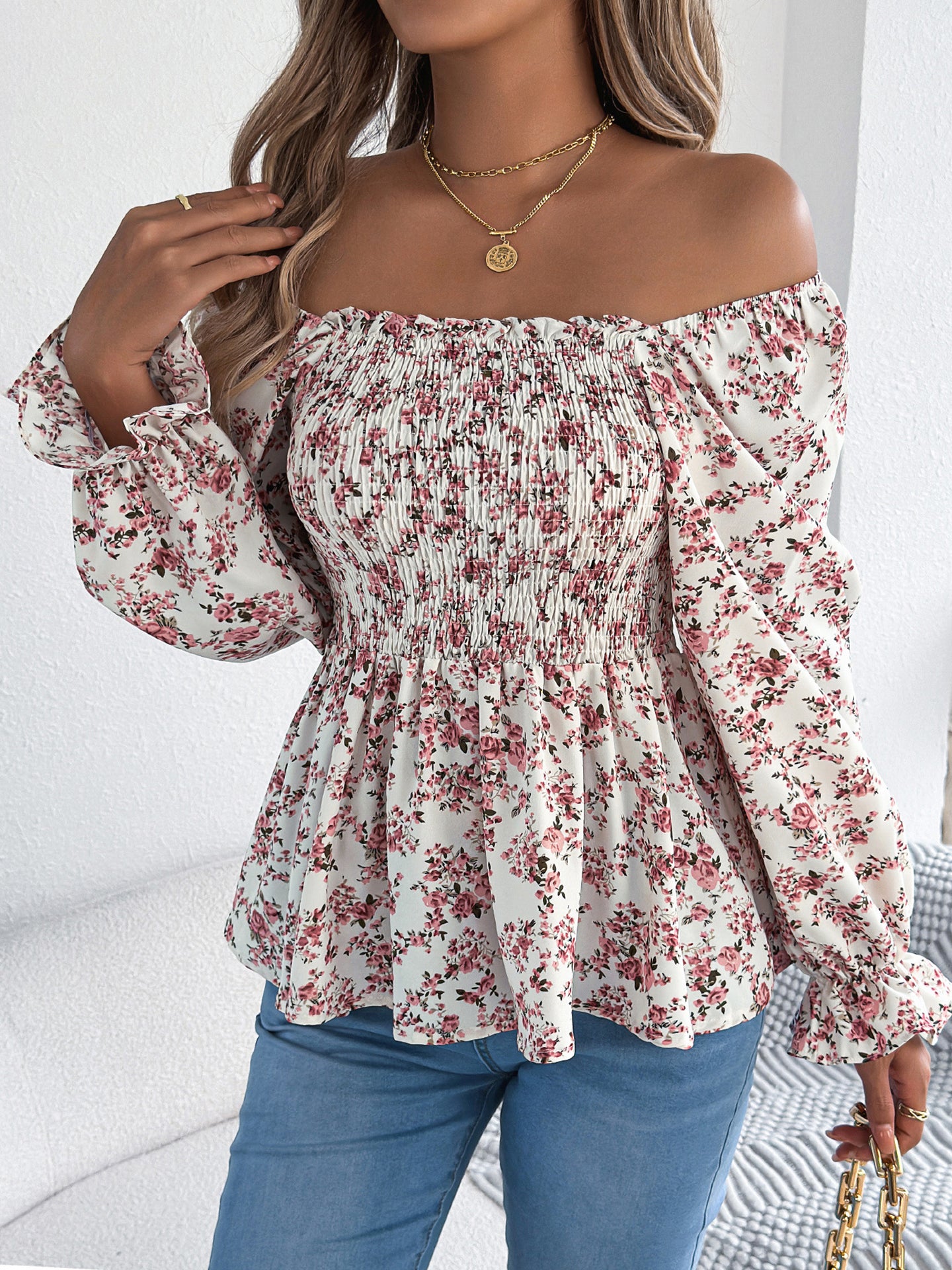 Printed Peplum Top